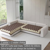 Polka Dot Pattern Acrylic Sofa Mat Cover for L Shape Sofa Set Type 2+2