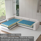 Polka Dot Pattern Acrylic Sofa Mat Cover for L Shape Sofa Set Type 2+2
