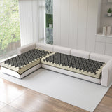 Polka Dot Pattern Acrylic Sofa Mat Cover for L Shape Sofa Set Type 3+2 Seater