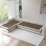 Polka Dot Pattern Acrylic Sofa Mat Cover for L Shape Sofa Set Type 3+2 Seater
