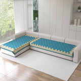 Polka Dot Pattern Acrylic Sofa Mat Cover for L Shape Sofa Set Type 3+2 Seater