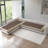 Polka Dot Pattern Acrylic Sofa Mat Cover for L Shape Sofa Set Type 3+3 Seater