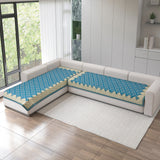 Polka Dot Pattern Acrylic Sofa Mat Cover for L Shape Sofa Set Type 3+3 Seater
