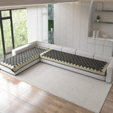 Polka Dot Pattern Acrylic Sofa Mat Cover for L Shape Sofa Set Type 4+3 Seater