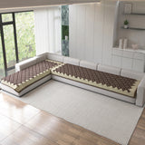 Polka Dot Pattern Acrylic Sofa Mat Cover for L Shape Sofa Set Type 4+3 Seater