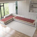Polka Dot Pattern Acrylic Sofa Mat Cover for L Shape Sofa Set Type 4+3 Seater