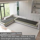 Polka Dot Pattern Acrylic Sofa Mat Cover for L Shape Sofa Set Type 4+3 Seater