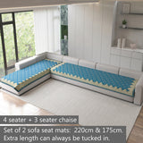 Polka Dot Pattern Acrylic Sofa Mat Cover for L Shape Sofa Set Type 4+3 Seater