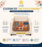 Premium Velvet Digital Printed Fabric with Customizable Seat Length and Fixed Seat Depth at 36 Inches