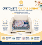 Premium Velvet Digital Printed Fabric with Customizable Seat Length and Fixed Seat Depth at 36 Inches
