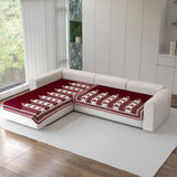 Chenille Sofa Mat Cover for L Shape Sofa Set Type 2+2