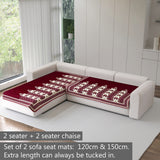 Chenille Sofa Mat Cover for L Shape Sofa Set Type 2+2