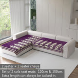 Chenille Sofa Mat Cover for L Shape Sofa Set Type 2+2