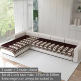 Chenille Sofa Mat Cover for L Shape Sofa Set Type 3+2 Seater