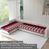 Chenille Sofa Mat Cover for L Shape Sofa Set Type 3+2 Seater