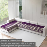 Chenille Sofa Mat Cover for L Shape Sofa Set Type 3+2 Seater