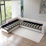 Chenille Sofa Mat Cover for L Shape Sofa Set Type 3+3 Seater