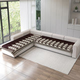 Chenille Sofa Mat Cover for L Shape Sofa Set Type 3+3 Seater