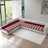Chenille Sofa Mat Cover for L Shape Sofa Set Type 3+3 Seater