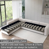 Chenille Sofa Mat Cover for L Shape Sofa Set Type 3+3 Seater