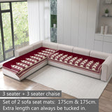 Chenille Sofa Mat Cover for L Shape Sofa Set Type 3+3 Seater