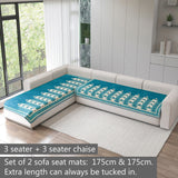 Chenille Sofa Mat Cover for L Shape Sofa Set Type 3+3 Seater
