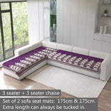 Chenille Sofa Mat Cover for L Shape Sofa Set Type 3+3 Seater