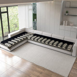 Chenille Sofa Mat Cover for L Shape Sofa Set Type 4+3 Seater