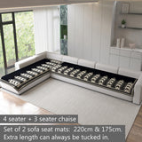 Chenille Sofa Mat Cover for L Shape Sofa Set Type 4+3 Seater