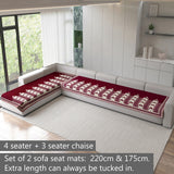 Chenille Sofa Mat Cover for L Shape Sofa Set Type 4+3 Seater