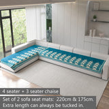 Chenille Sofa Mat Cover for L Shape Sofa Set Type 4+3 Seater
