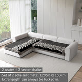 Anti-Slip Floral Velvet Sofa Cover L2+2 Seater Sofa