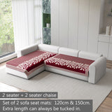 Anti-Slip Floral Velvet Sofa Cover L2+2 Seater Sofa