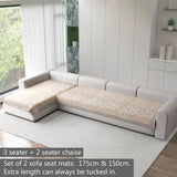 Anti-Slip Floral Velvet Sofa Cover For L3+2 Seater Sofa