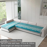 Anti-Slip Floral Velvet Sofa Cover For L3+2 Seater Sofa