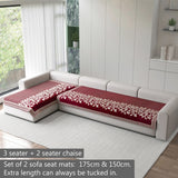 Anti-Slip Floral Velvet Sofa Cover For L3+2 Seater Sofa