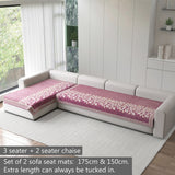 Anti-Slip Floral Velvet Sofa Cover For L3+2 Seater Sofa