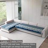 Anti-Slip Floral Velvet Sofa Cover For L3+2 Seater Sofa