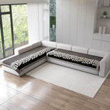 Anti-Slip Floral Velvet Sofa Cover For L3+3 Seater Sofa