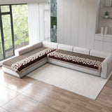 Anti-Slip Floral Velvet Sofa Cover For L3+3 Seater Sofa