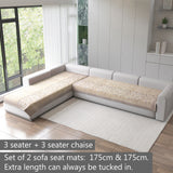Anti-Slip Floral Velvet Sofa Cover For L3+3 Seater Sofa