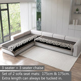 Anti-Slip Floral Velvet Sofa Cover For L3+3 Seater Sofa