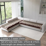 Anti-Slip Floral Velvet Sofa Cover For L3+3 Seater Sofa