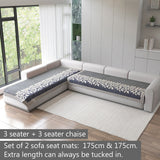 Anti-Slip Floral Velvet Sofa Cover For L3+3 Seater Sofa