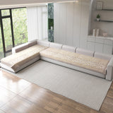 Anti-Slip Floral Velvet Sofa Cover For L4+3 Seater Sofa