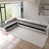 Anti-Slip Floral Velvet Sofa Cover For L4+3 Seater Sofa
