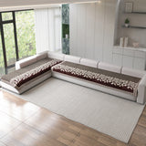 Anti-Slip Floral Velvet Sofa Cover For L4+3 Seater Sofa