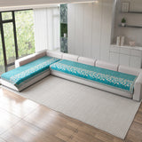 Anti-Slip Floral Velvet Sofa Cover For L4+3 Seater Sofa