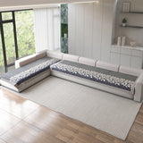 Anti-Slip Floral Velvet Sofa Cover For L4+3 Seater Sofa