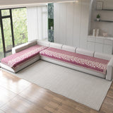 Anti-Slip Floral Velvet Sofa Cover For L4+3 Seater Sofa